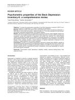 Psychometric properties of the Beck Depression Inventory-II: a comprehensive review