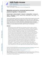 Metabolites produced by commensal bacteria promote peripheral regulatory T cell generation