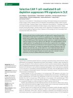 Selective CAR T cell-mediated B cell depletion suppresses IFN signature in SLE