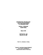 INFORMATION TECHNOLOGY AND THE STRUCTURING OF ORGANIZATIONS