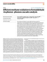 Efficient methane oxidation to formaldehyde via photon–phonon cascade catalysis