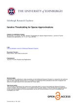 Iterative Thresholding for Sparse Approximations