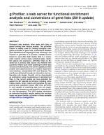 g:Profiler: a web server for functional enrichment analysis and conversions of gene lists (2019 update)