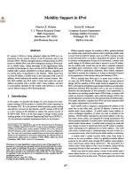Mobility Support in IPv6