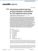 Harnessing machine learning to find synergistic combinations for FDA-approved cancer drugs
