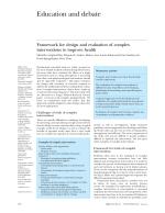 Framework for design and evaluation of complex interventions to improve health