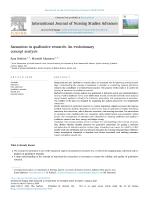 Saturation in qualitative research: An evolutionary concept analysis