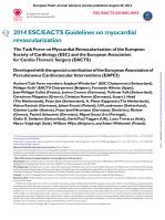 2014 ESC/EACTS Guidelines on myocardial revascularization